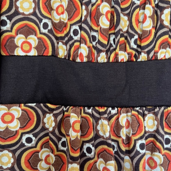 1960s / 1970s Sixties Seventies Vintage Print Shirt Dress Halloween Costume - Picture 2 of 4